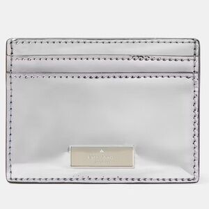 Kate Spade Metallic Silver Mirror Card Holder